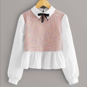 Brand New Tweed Bow Shirt